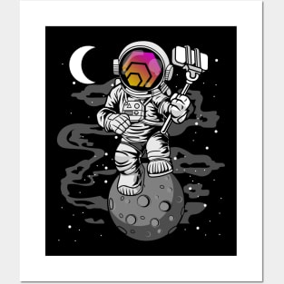 Astronaut Selfie HEX Coin To The Moon Crypto Token Cryptocurrency Wallet Birthday Gift For Men Women Kids Posters and Art